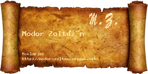 Modor Zoltán névjegykártya