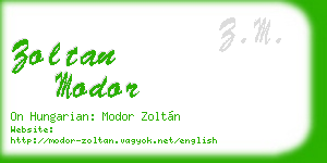 zoltan modor business card