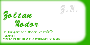 zoltan modor business card